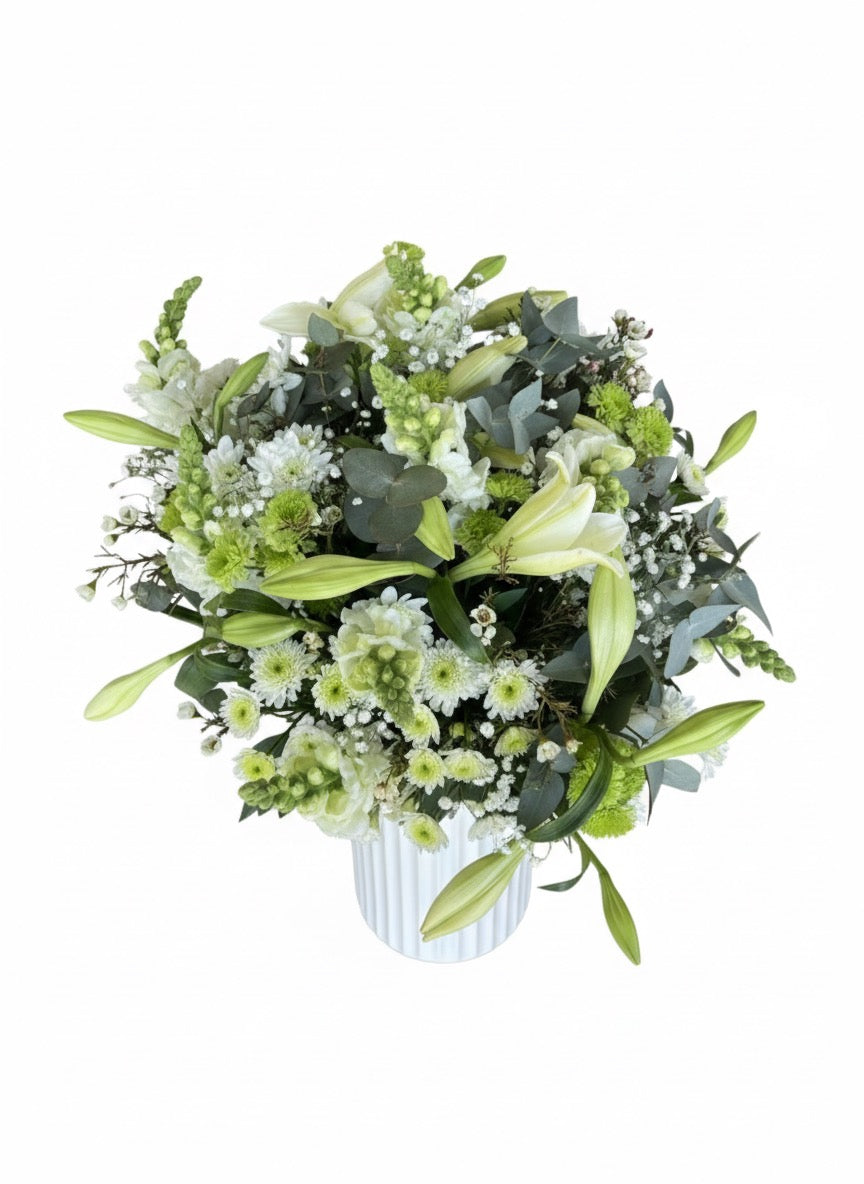 White Lily Pottery Pot