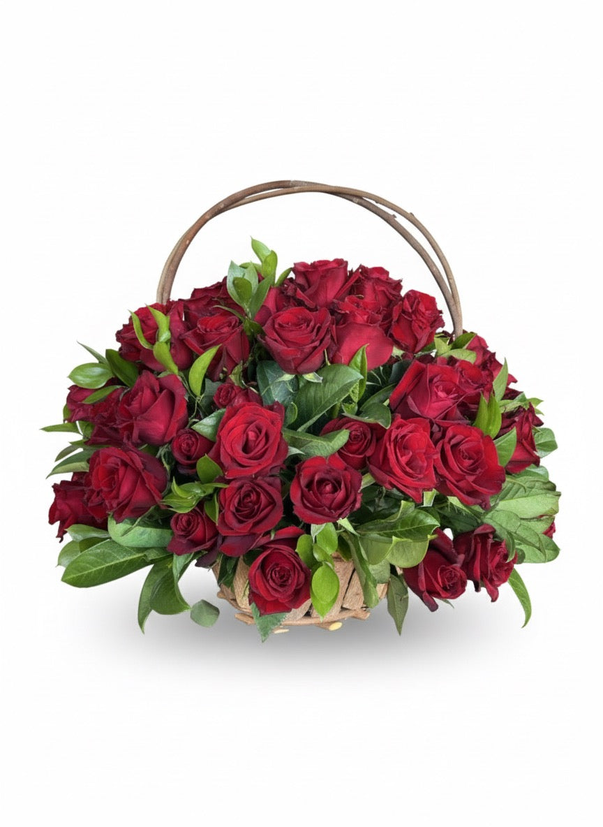 Red Rose Basket